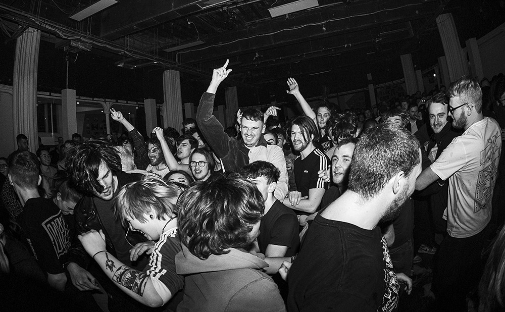 music gig photo of crowd black and white by lauren north University of Gloucestershire student