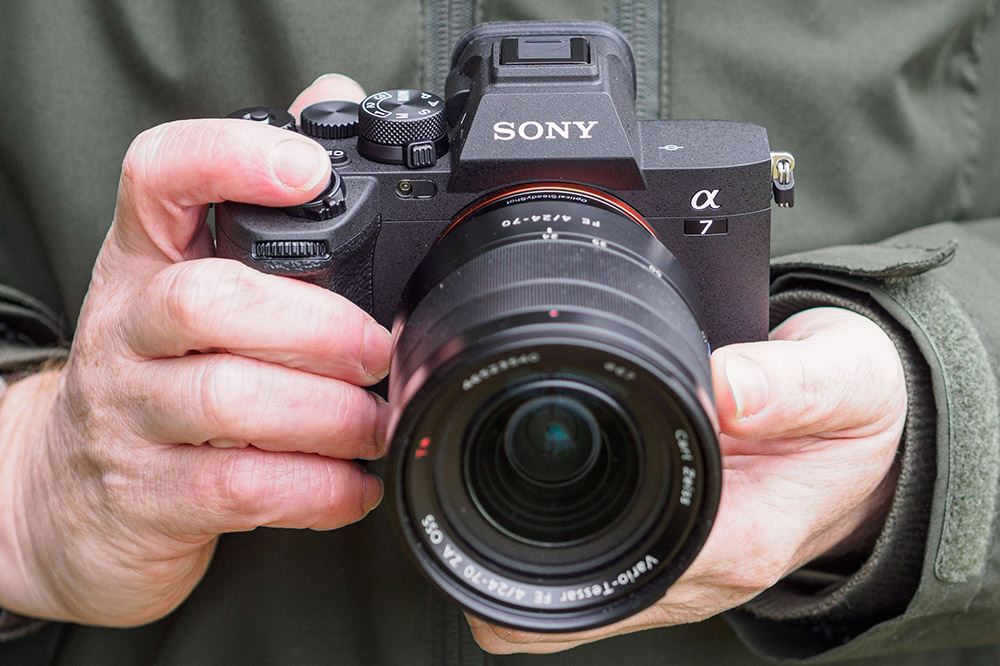 Sony A7 IV in hand