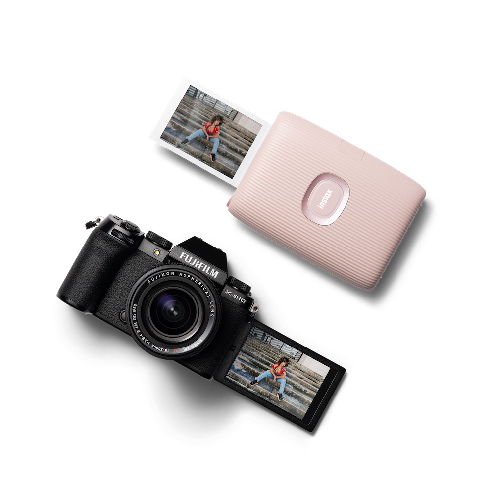 The instax mini Link 2 printer is compatible with the Fujifilm X-S10 mirrorless camera