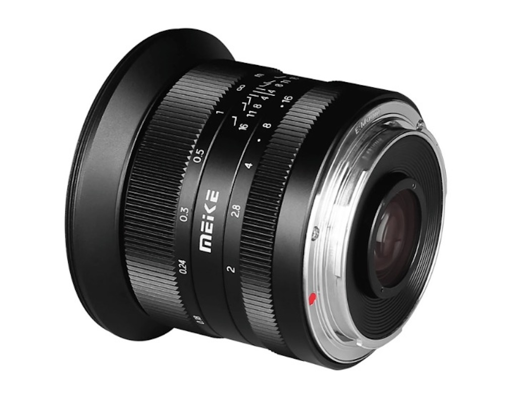 The lens mount of the Meike 12mm F2.0 APS-C format lens