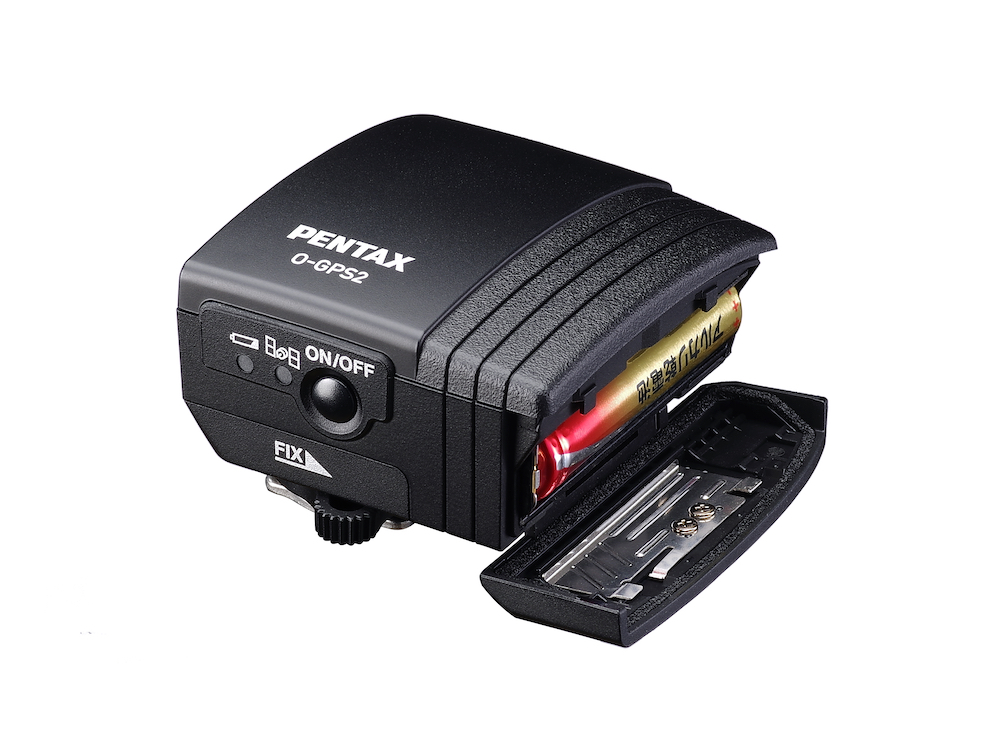 The new Pentax O-GPS2 unit is battery operated