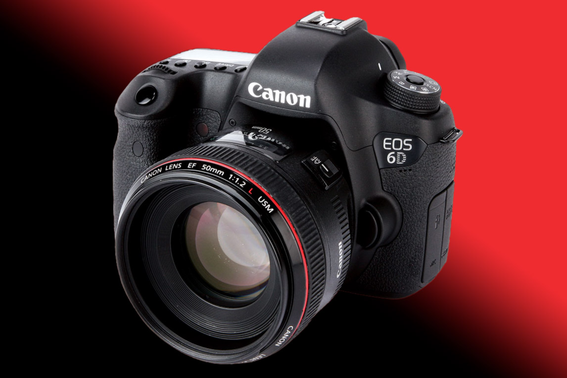 Canon EOS 6D full-frame DSLR with dark background (AP image)