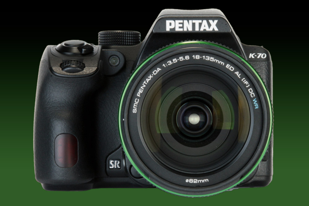 Pentax K-70 DSLR with green bg