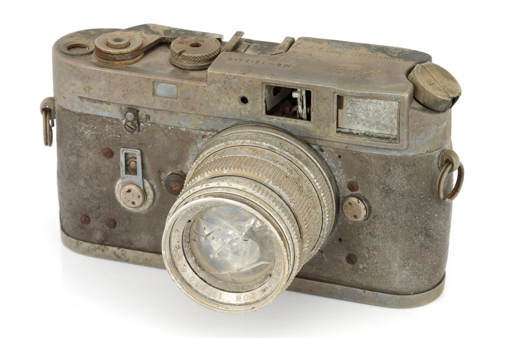 A Fire-Damaged, Non-Working Leica M4 Rangefinder Camera, Image courtesy: Flints Auctions