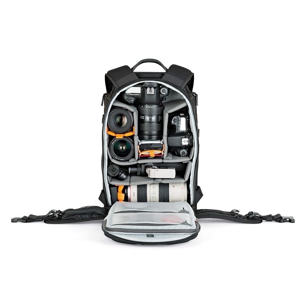 An open view of the Lowepro ProTactic Backpack 350 AW II