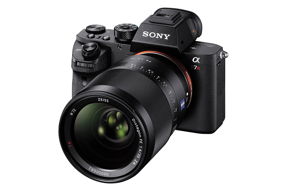 Sony Alpha 7R II front angle view with lens