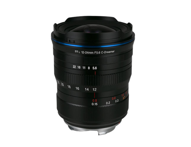 The Laowa 12-24mm F5.6 - note the curved front of the wide-angle zoom lens