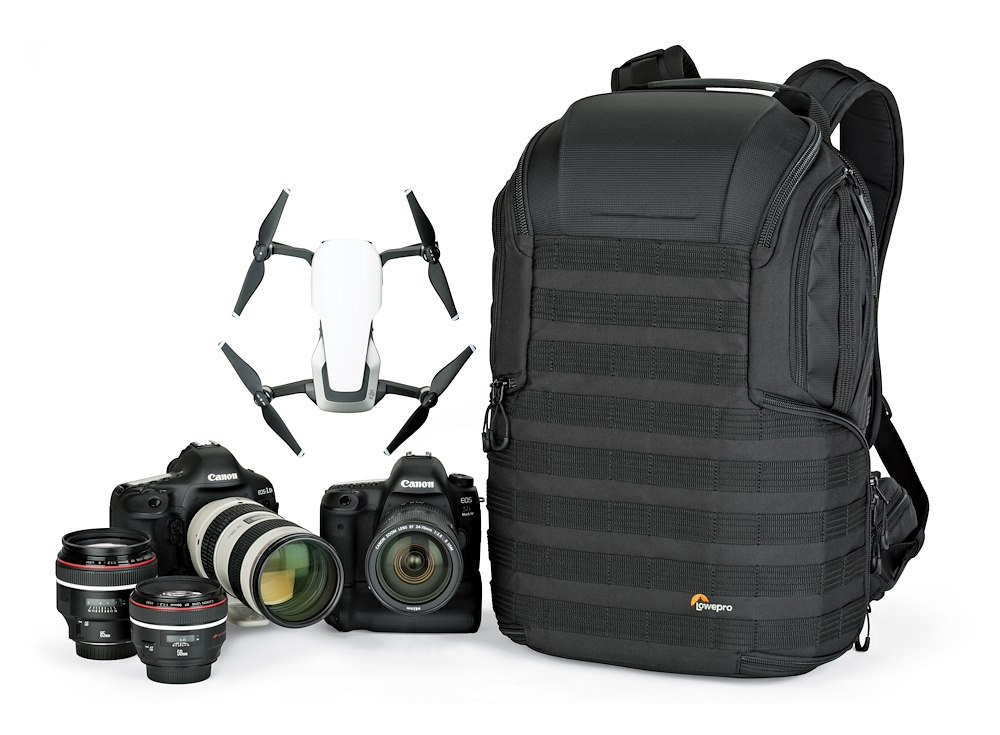 The Lowepro ProTactic Backpack 450 AW II pictured with some of what it can carry