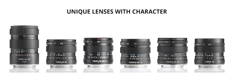 The full line-up of current Meyer Optik Görlitz lenses