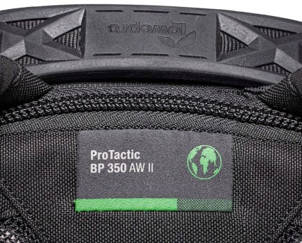 The green line scoring system on the Lowepro ProTactic Backpack 350 AW II