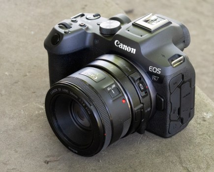 Canon EOS R7 with EF-RF adapter and 50mm F1.8 STM lens