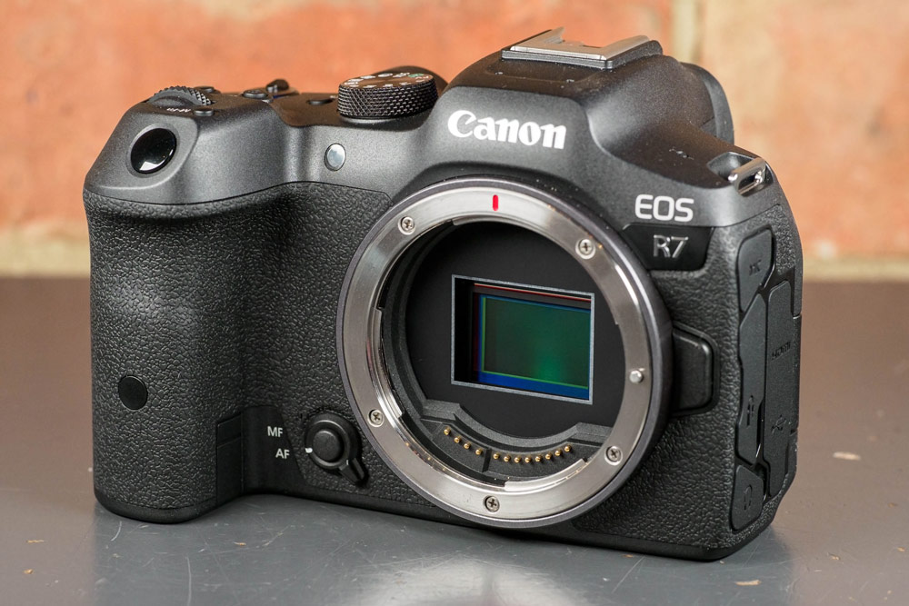 Canon EOS R7 with 32MP APS-C sensor - visible here with a green tint