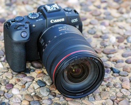 Canon EOS RP on stone