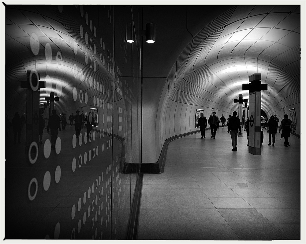 black and white photo of underground taken using iphone xs max