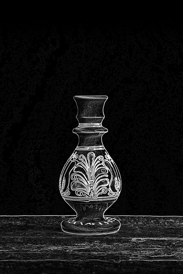 black romanian small vase with white detail