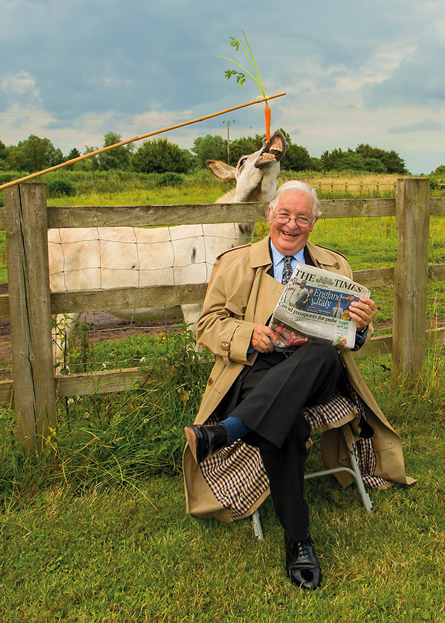 Former Thomas Cook CEO Bernard Norman 40 years later, a retired Norman with a real donkey. Image: Chris Porsz