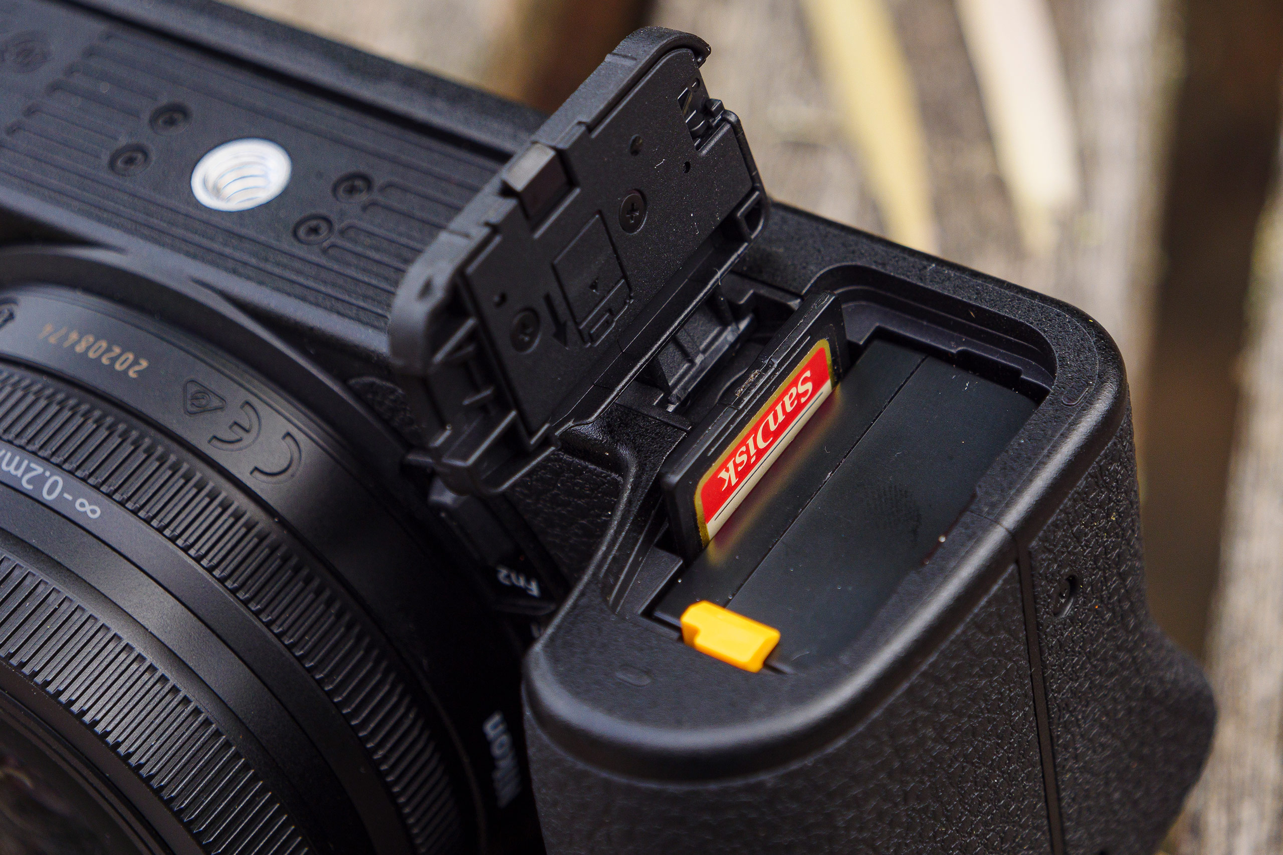 Z30 battery and memory card compartment. Photo: Tim Coleman