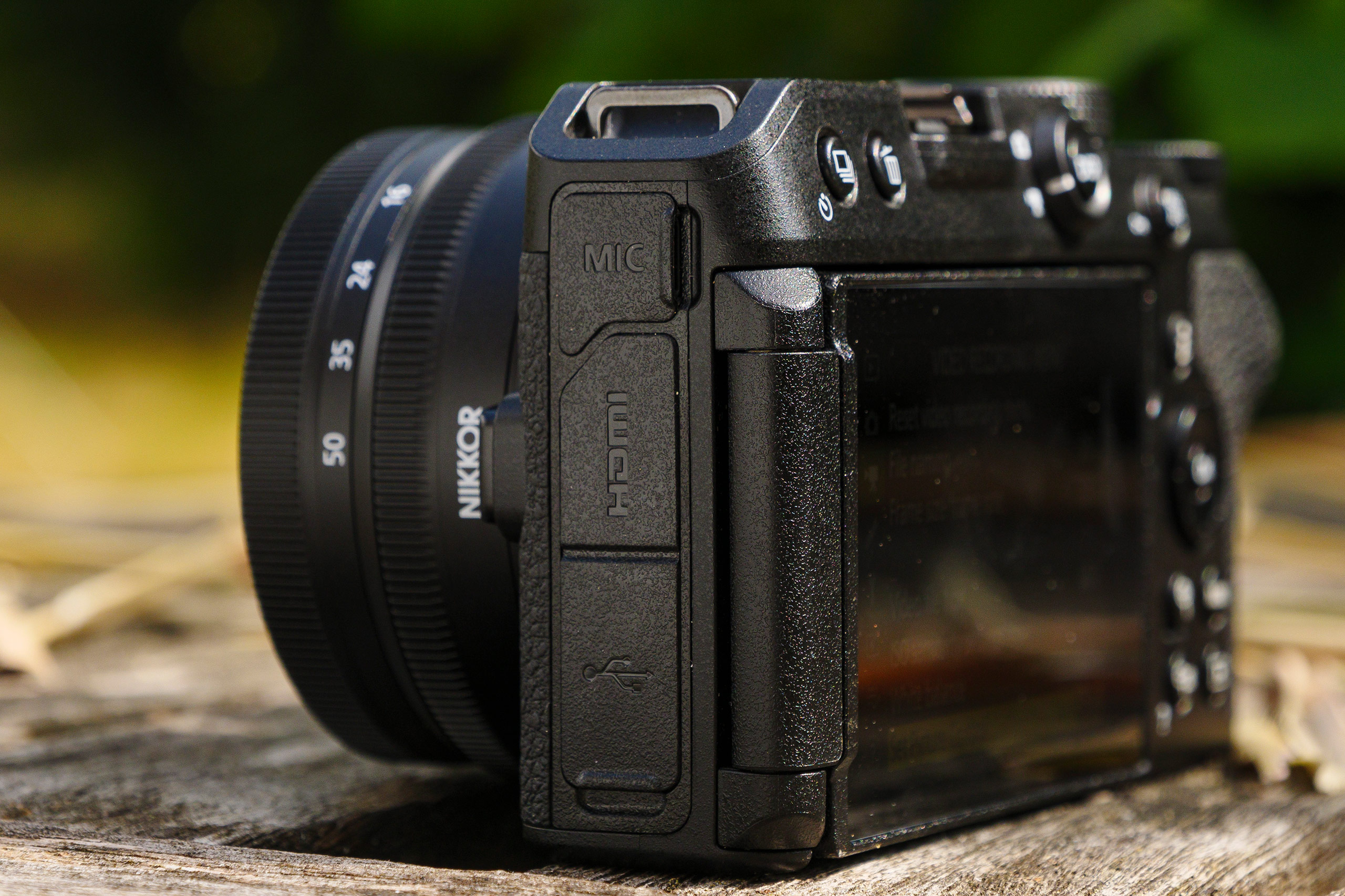 The Nikon Z30 features a mic socket on the side. Photo: Tim Coleman