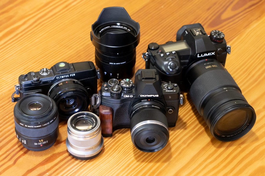 Panasonic and Olympus / OM System Micro Four Thirds cameras and lenses.