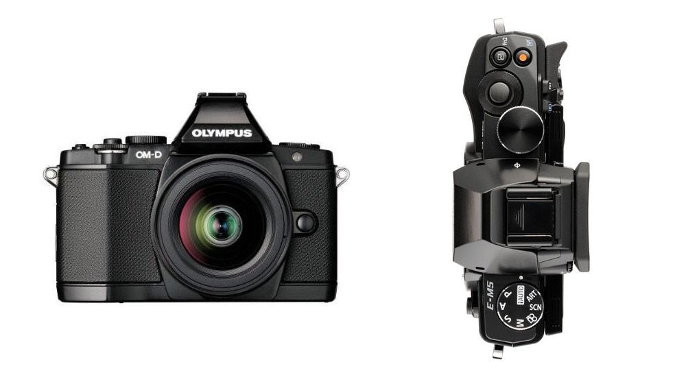 best cameras under £200 - Olympus OM-D E-M5 Camera Front and Top View