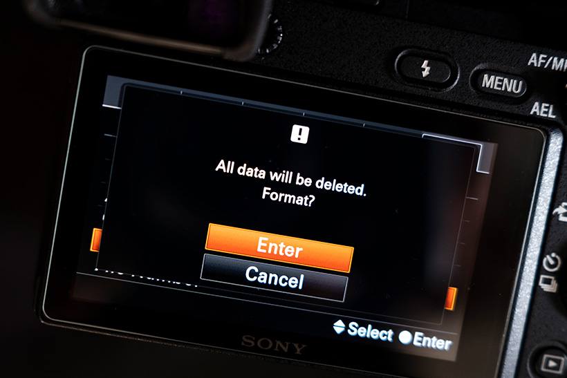 Formatting your memory card