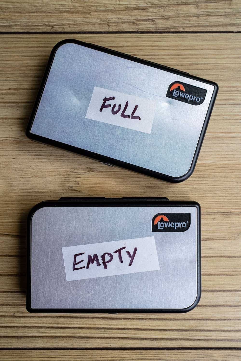 Use labelled memory card cases