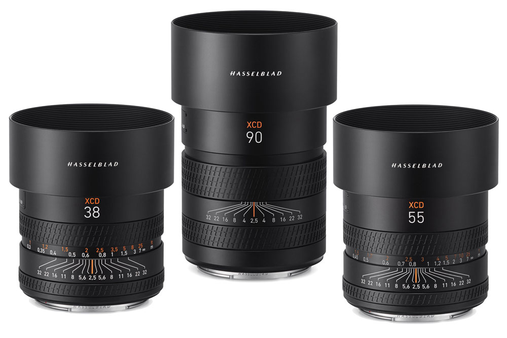 Hasselblad XCD 38mm F2.5, 55mm F2.5, and 90mm F2.5 lenses