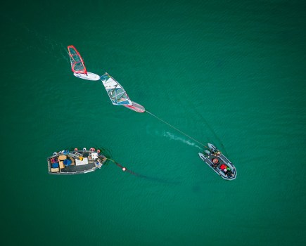 drone overlooking windsurfers and boats ross farnham summer photos