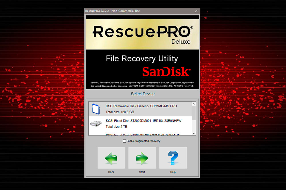 Install Sandisk's Rescue PRO software