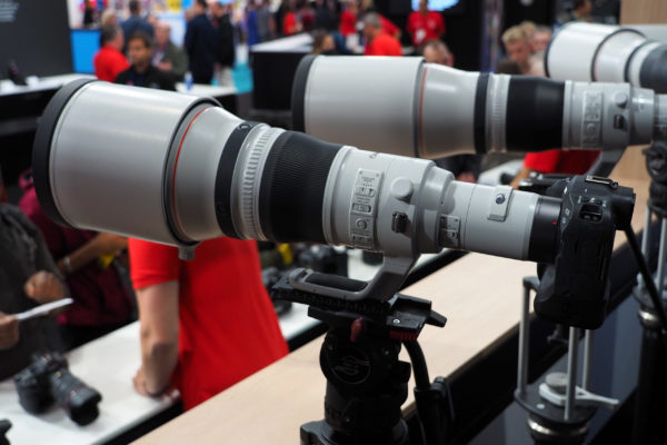 Canon's RF 800mm lens with 1200mm behind at The Photography Show 2022