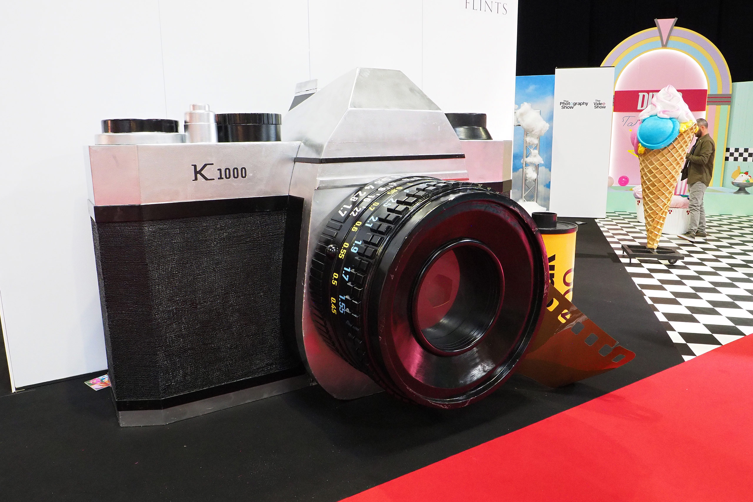 A Giant "Pentax" K1000 was on display at The Photography Show 2022