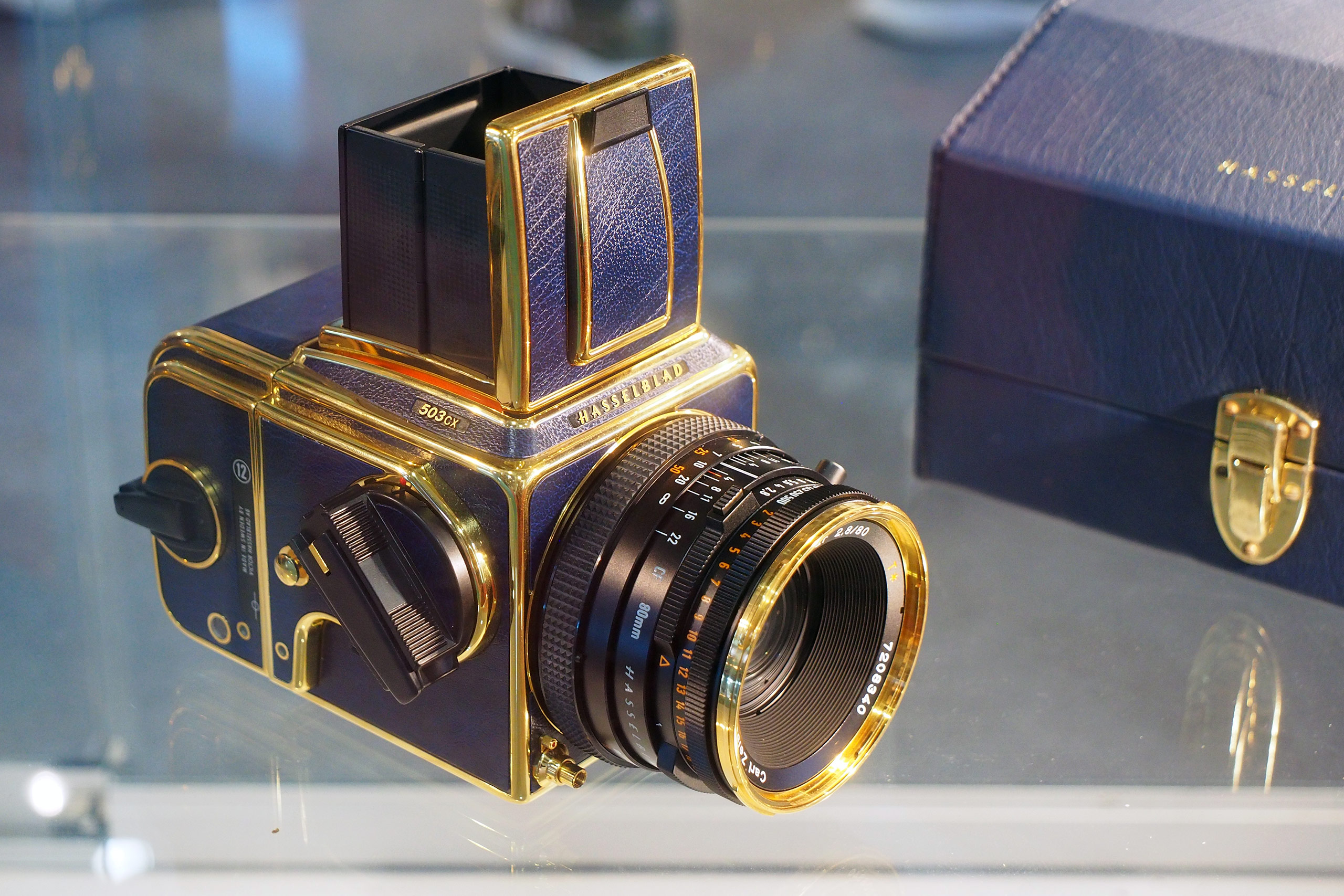 The gold Hasselblad 503cx, as shown by Flints Auctions at TPS 2022