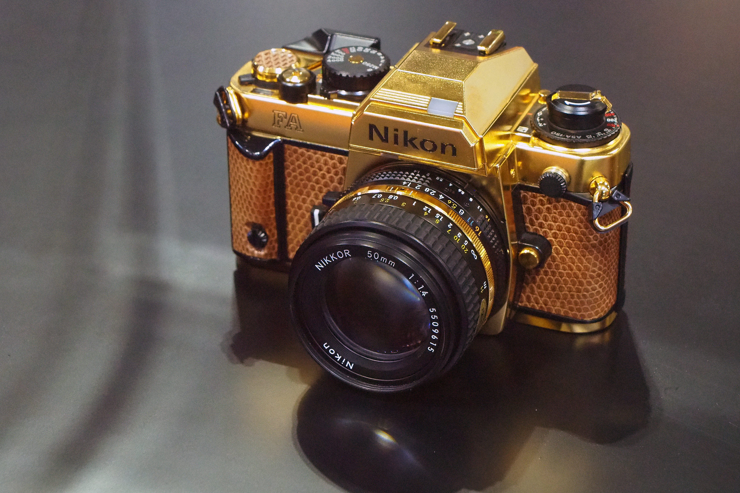 The gold Nikon FA at The Photography Show 2022