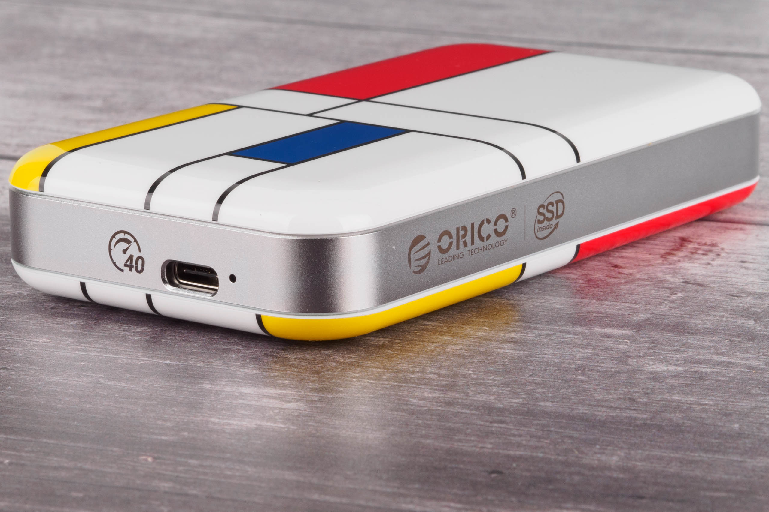 Orico USB4 Portable SSD Montage USB-C port