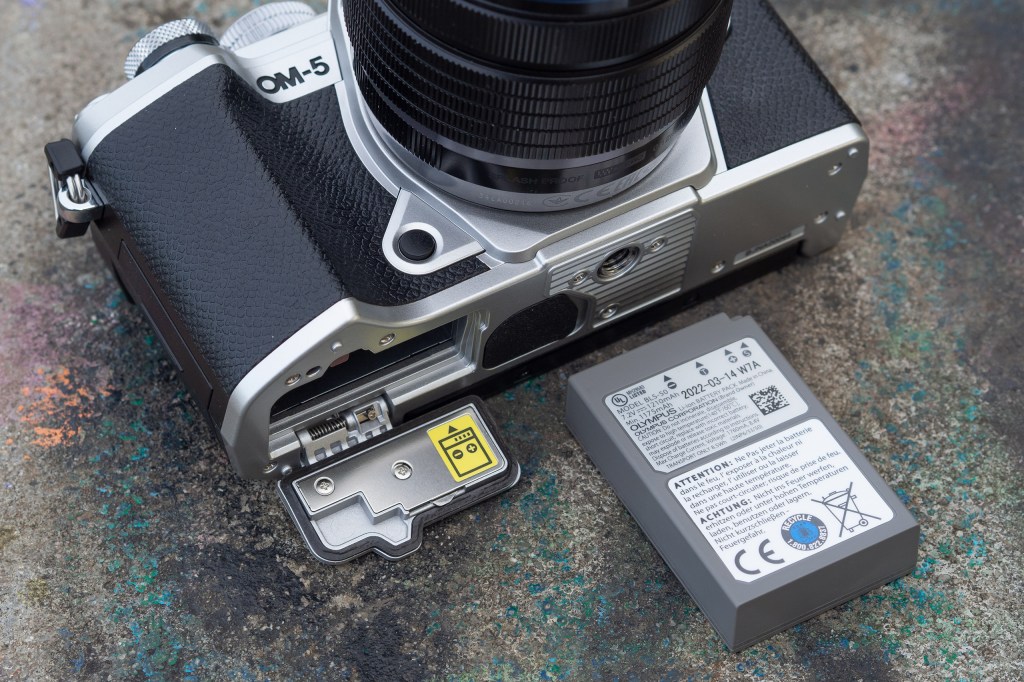 The OM System OM-5 uses the BLS-50 battery which is used in a number of Olympus cameras, photo: Joshua Waller
