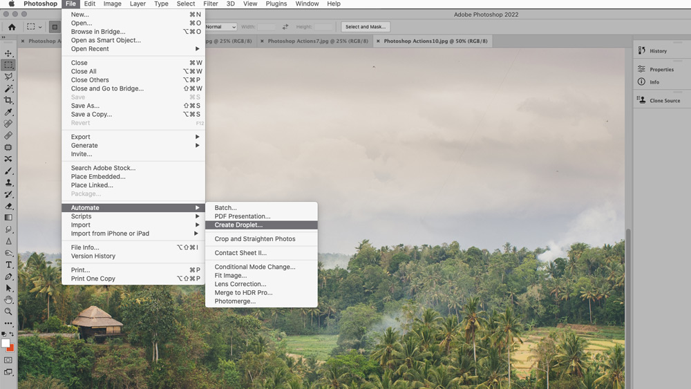 Saving a Photoshop Actions as a Droplet