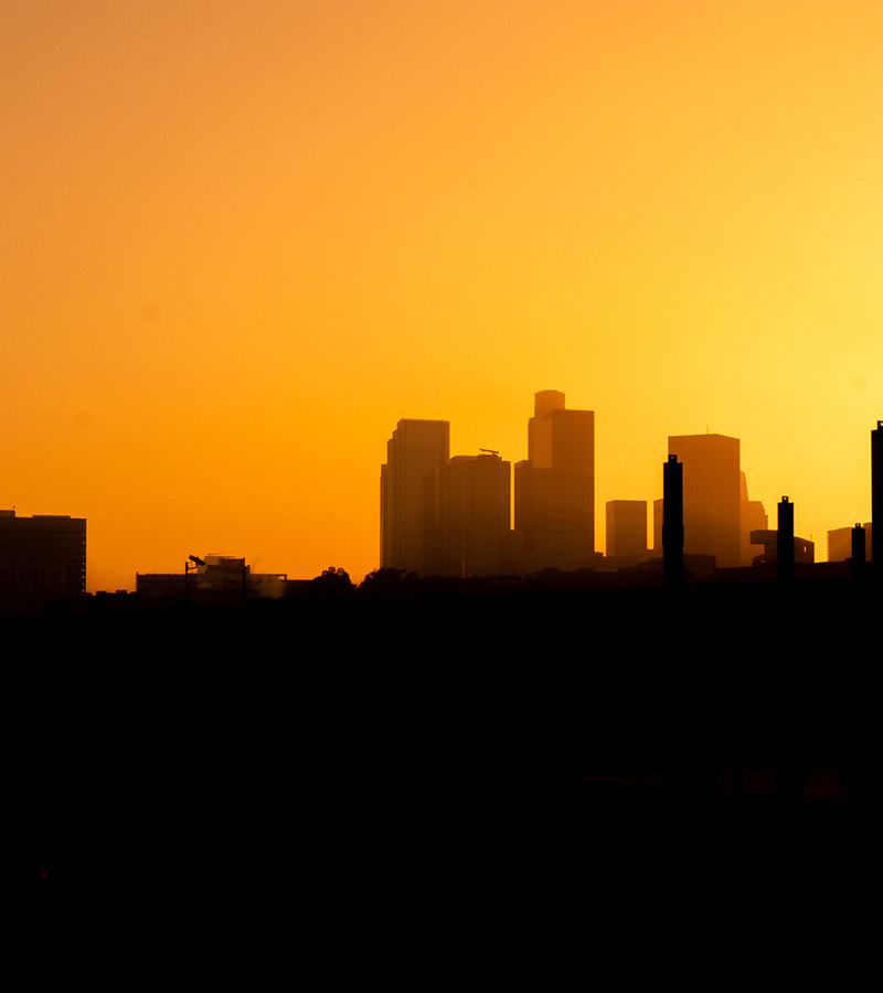 sunset city skyline silhouette world mental health day