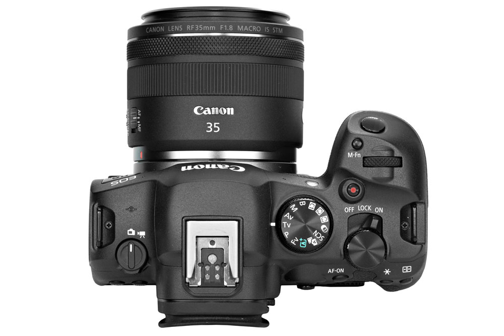 Canon EOS R6 II with RF 35mm F1.8 lens, top