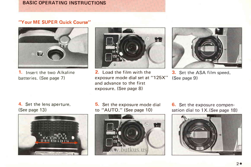 Film camera manual from Butkus.org