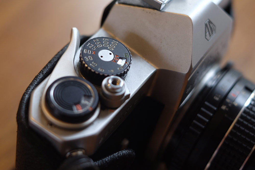 Film SLR top dials and the film wind lever