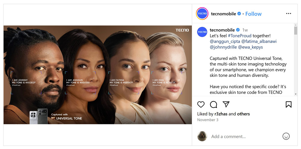 Tecno universal tone social media