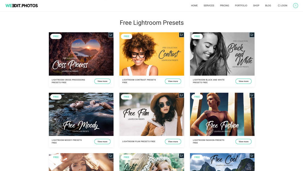 Best Free Lightroom Presets from weedit website