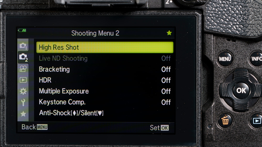 Hi-Res settings on OM System