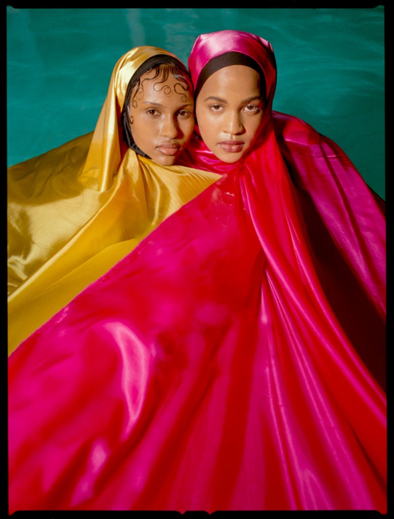 Sony World Photography Awards 2023 Professional Competition Professional Professional Portfolio Finalist Ines Vansteenkiste-Muylle. Portrait photography two women wearing hijabs in a pool