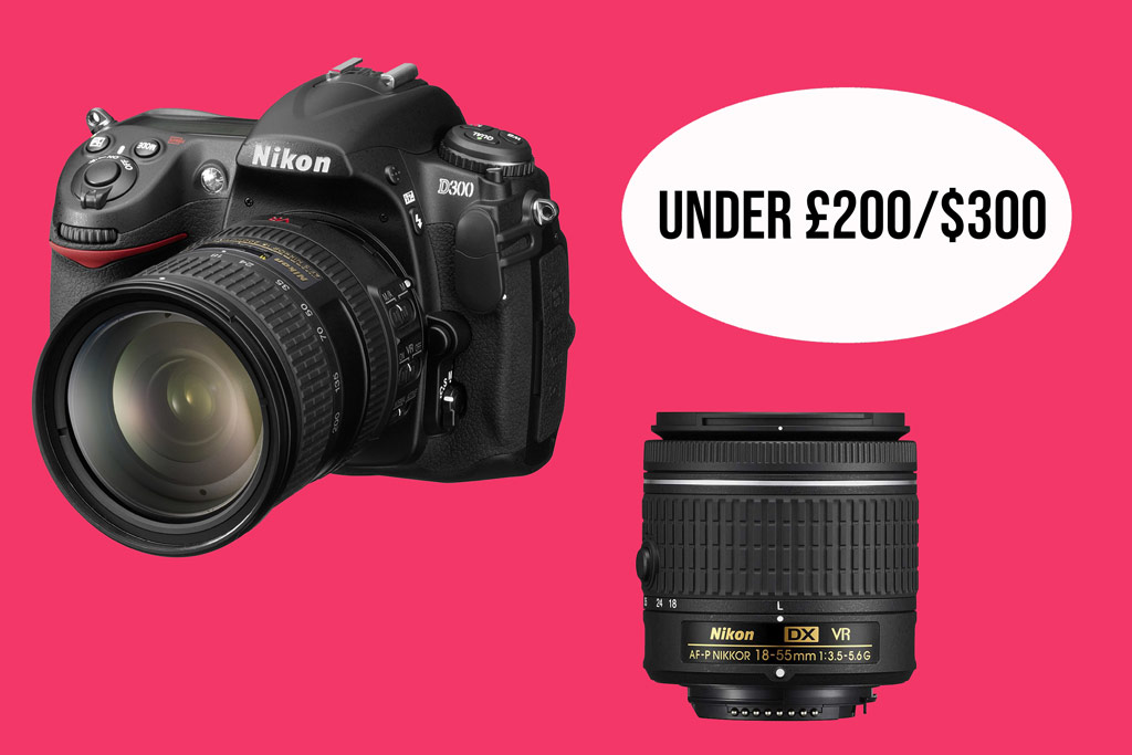 Best used camera and lens combos under £200/ $300. Nikon D300 with AF-P DX Nikkor 18-55mm f/3.5-5.6G VR