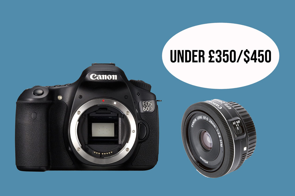 Best used camera and lens combos under £350/ $450 Canon EOS 60D with Canon EF-S 24mm f/2.8 STM Pancake