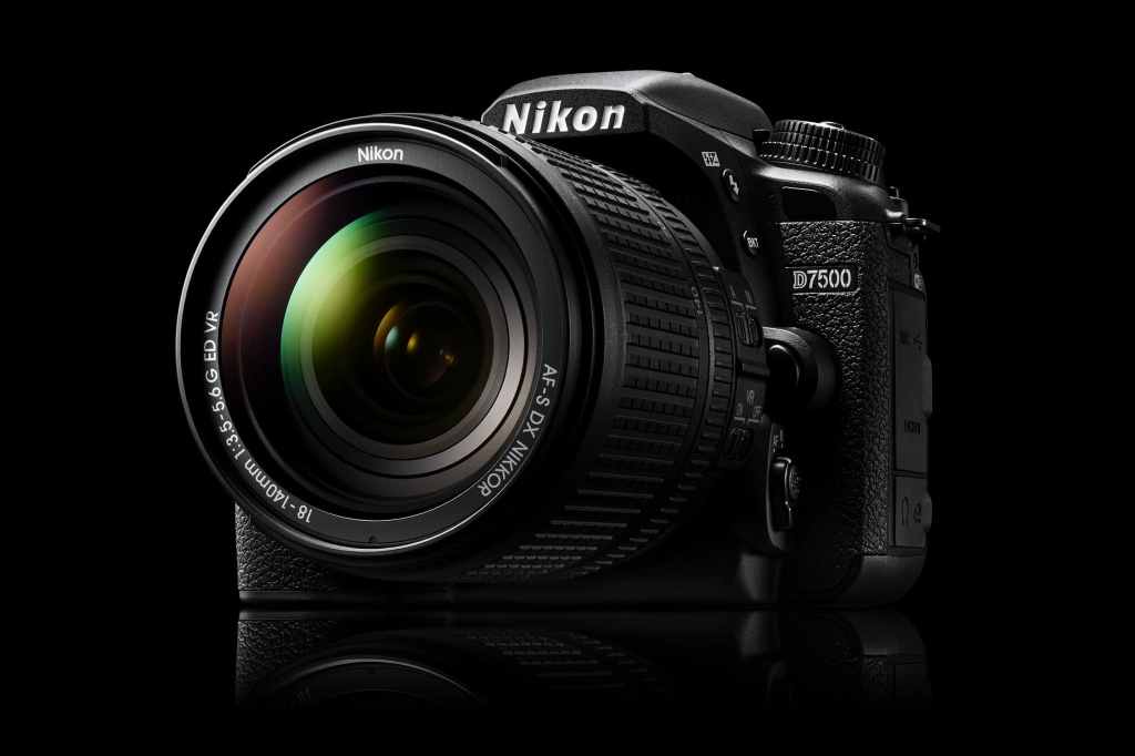 Nikon D7500 APS-C DSLR on black background