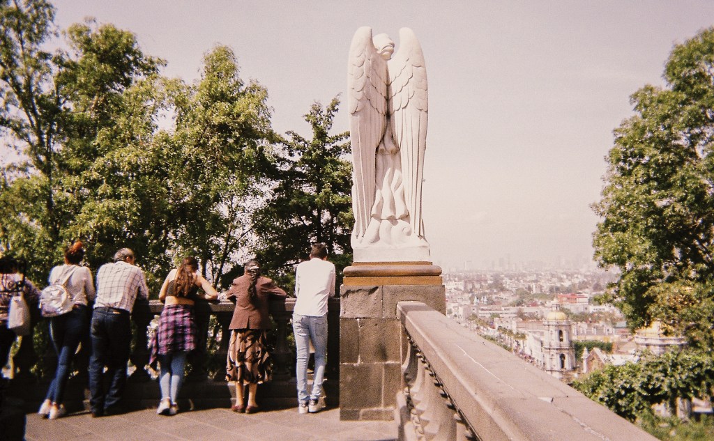 One of the many occasions I visited the Basilica de Guadalupe, a hotspot for Catholic tourists, with family members visiting from El Salvador. Turning away from the actual monument itself allowed me to capture locals and visitors alike interacting with the place in a more organic way. Photo credit: Isabella Ruffatti.