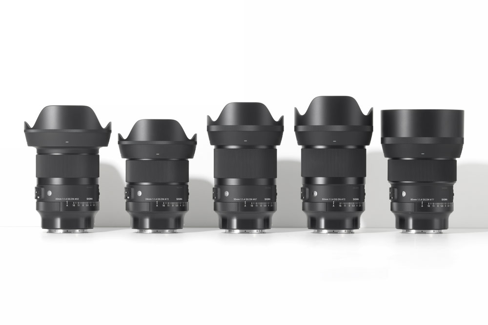 All Sigma Art prime lenses in a row.
