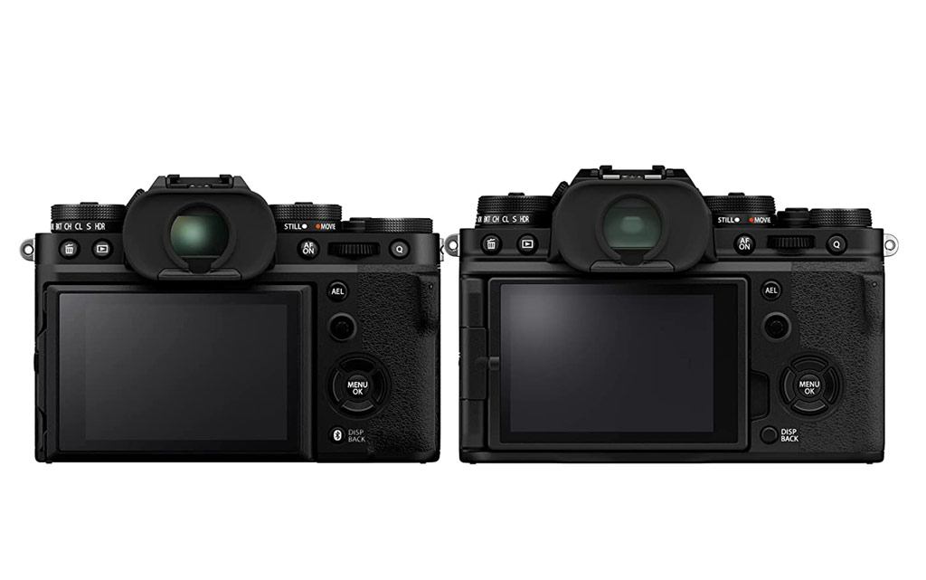 Fujifilm X-T5 side by side with the Fujifilm X-T4